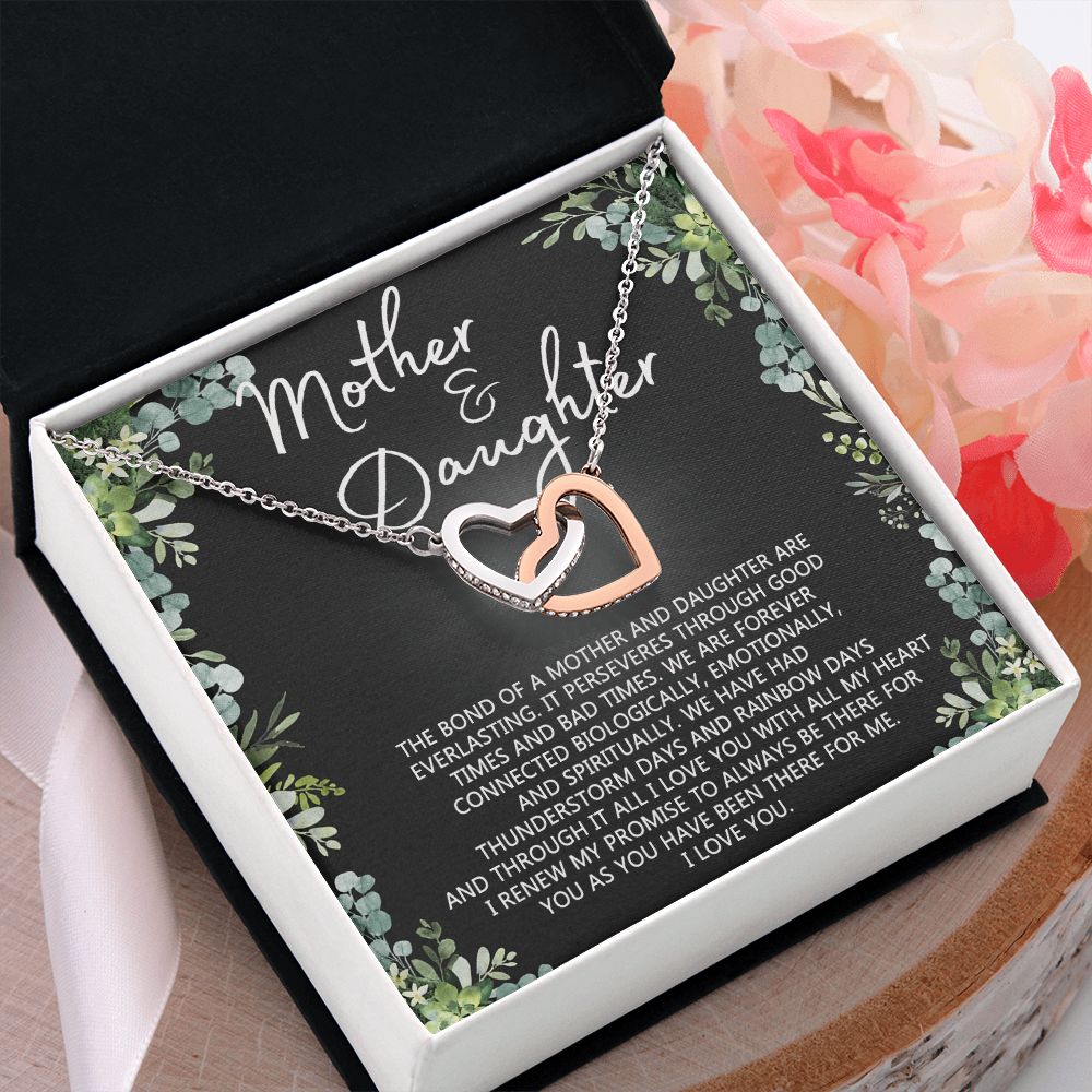 Mother Daughter Necklace Mothers day Necklace Mother Daughter Gift Mother Daughter Jewelry Gift For Daughter From Mom Daughter Mother Birthday Gift Interlocking Hearts Necklace