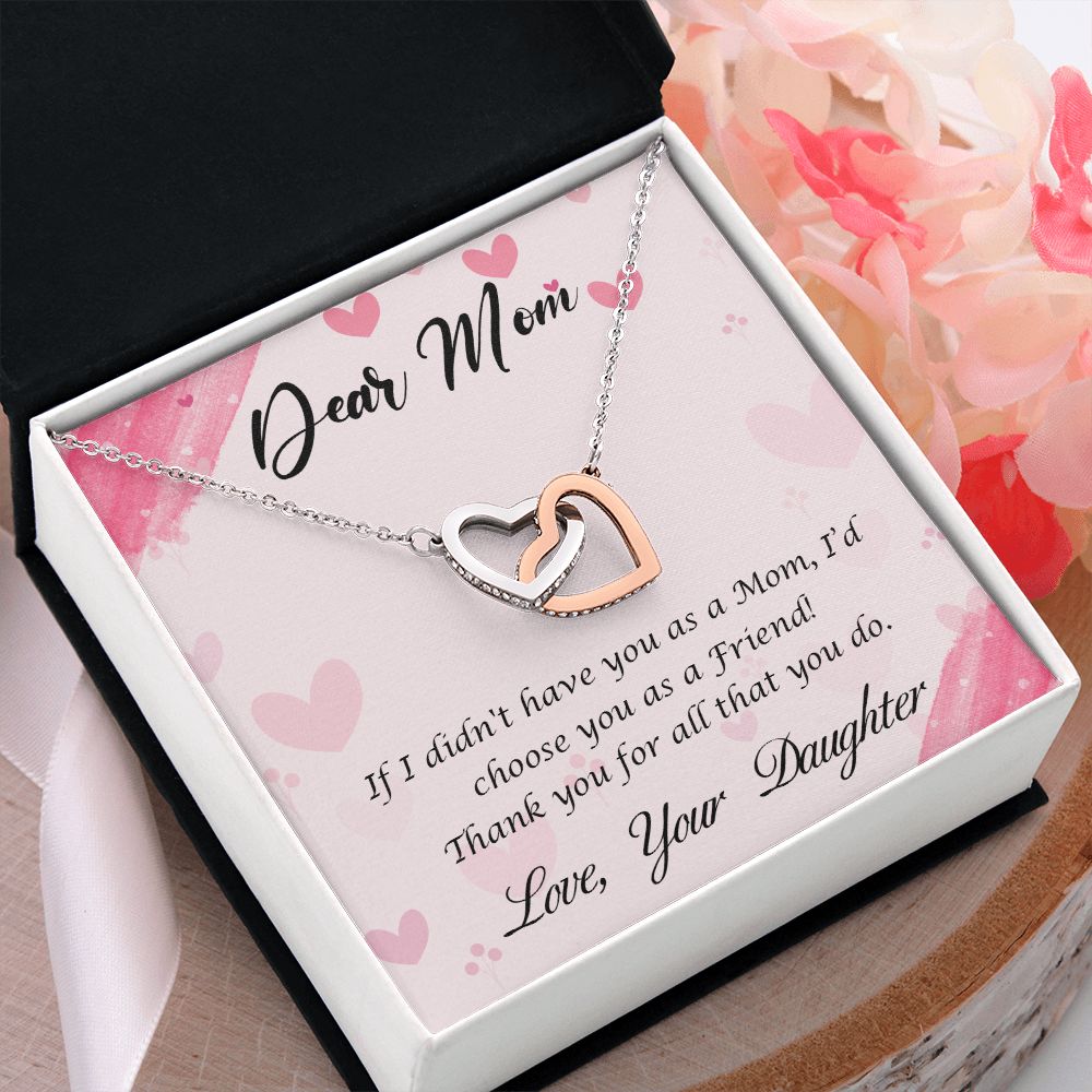 To My Mom Necklace, Gift For Mom, Mother's Day Gift from Daughter, Mom Jewelry Gift for Mothers Day, Birthday Gift for Mother, Moms Gift from Daughter Son, Necklace for Mom Mother 10 Interlocking Hearts Necklace
