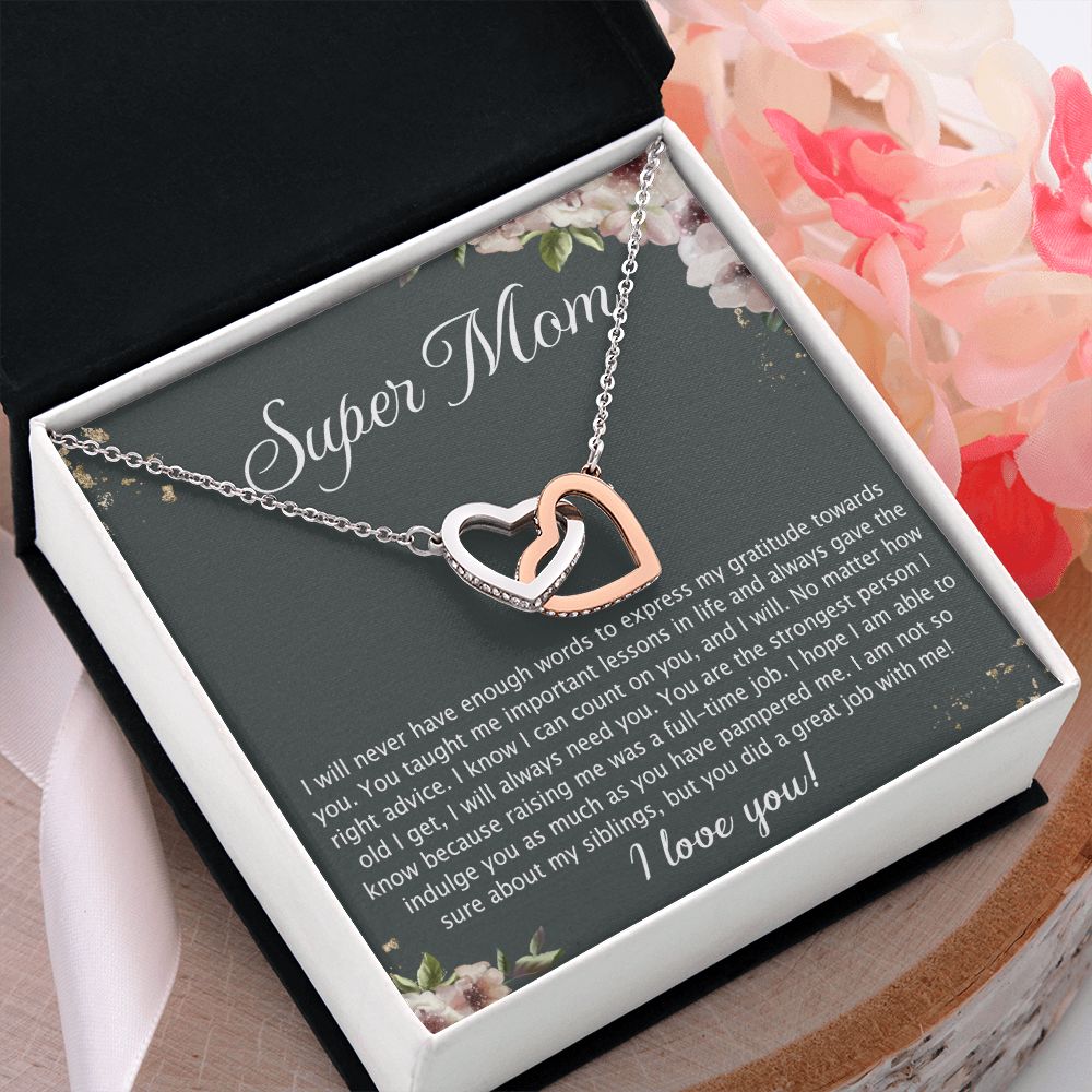 To My Mom Necklace Pendant Gift From Daughter Your Faith Lets Us Know With Message Card Gift For Mom Interlocking Hearts Necklace