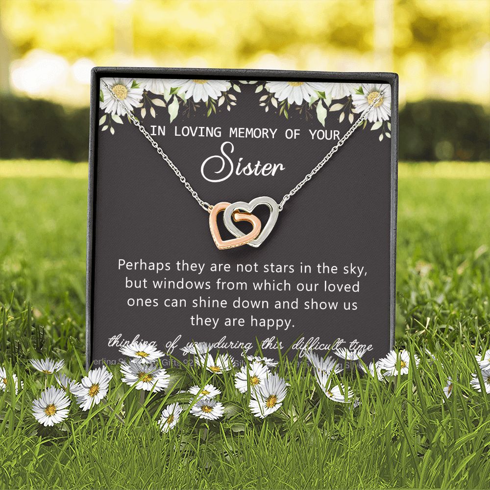 Loss Of Sister Necklace Gift, Sympathy Loss Of Sister, Sympathy Gift Box, Loss Of Sister Necklace, Loss Of Sister, Loss Of Sister Gift, Condolence Gifts, Remembrance Necklace for Women Interlocking Hearts Necklace