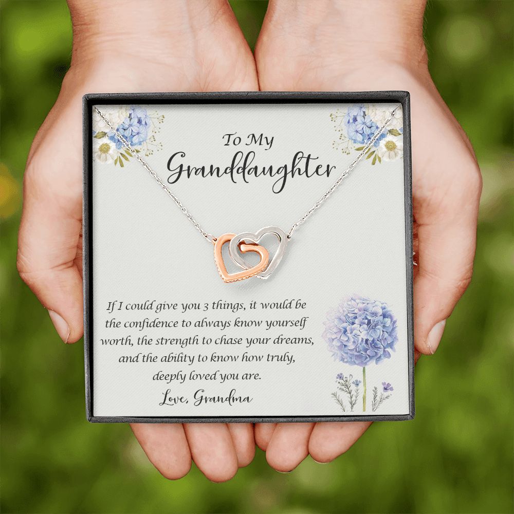 Gifts For Graduate Congrats Senior Gifts from Grandma to Granddaughter Necklace Interlocking Hearts Necklace