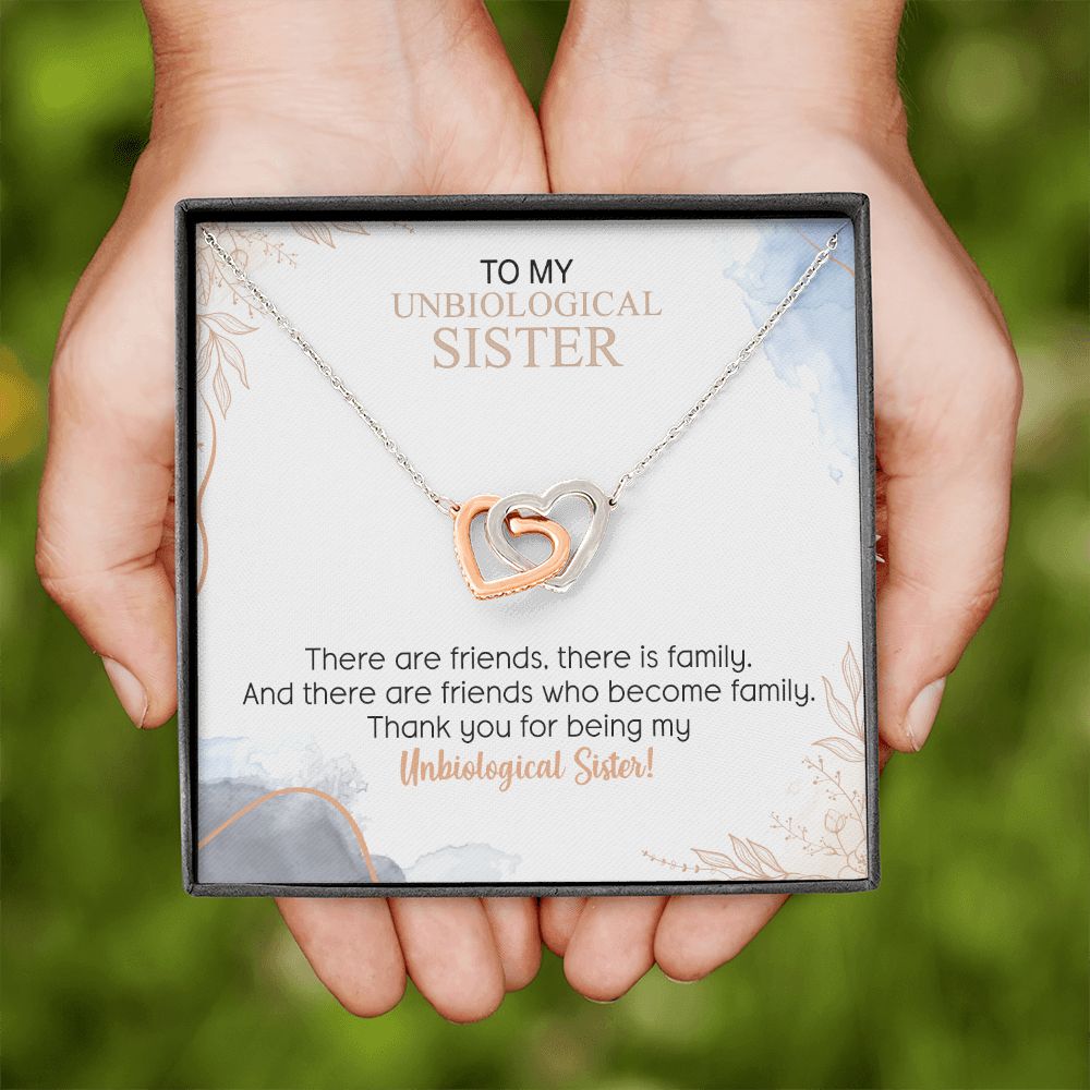 Best Friend Necklace For Unbiological Sister Soul Sister Gift Bestie Birthday Interlocking Hearts Necklace