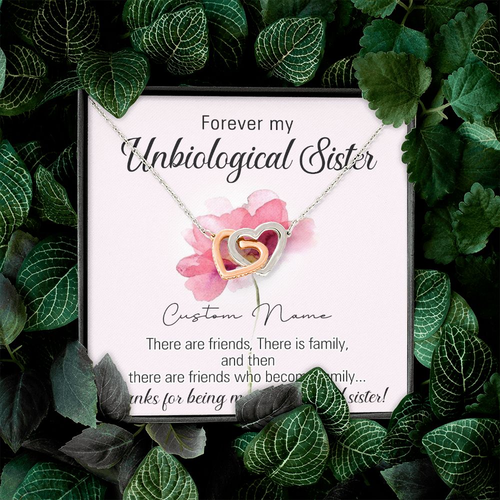 To My Unbiological Sister Necklace for Soul Sister Gift for Big Little Sorority Sister in Law Necklace for Sister Gift Tribe Jewelry Birthday Gift Idea for Best Friend 301 Interlocking Hearts Necklace