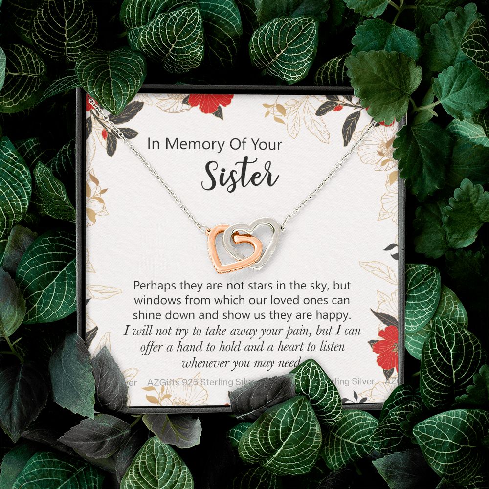 In Memory Of Your Sister Gift, Sympathy Loss Of Sister, Memorial Gift For Loss Of Sister , Sympathy Gift Loss Of A Sister, Loss Of A Sister Interlocking Hearts Necklace