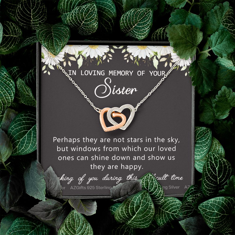 Loss Of Sister Necklace Gift, Sympathy Loss Of Sister, Sympathy Gift Box, Loss Of Sister Necklace, Loss Of Sister, Loss Of Sister Gift, Condolence Gifts, Remembrance Necklace for Women Interlocking Hearts Necklace