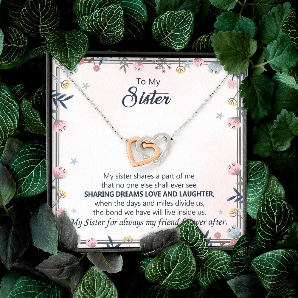 To My Sister Necklace Pendant Inspirational Jewelry For Women Teen Girl Family and Friendship Gifts Sisters Gifts Idea Sister Jewelry Necklace for Sisters Gift for Sister 301 Interlocking Hearts Necklace