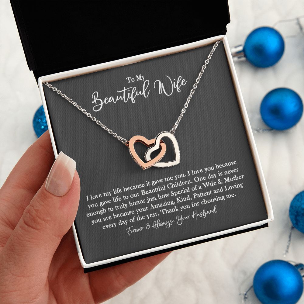 Birthday Gifts For Wife, Love Necklace Gifts For Wife From Husband, To My Beautiful Wife Necklace For Women, To My Wife Necklace, Wedding Anniversary Present For Wife, Romantic Soulmate Jewelry On Christmas