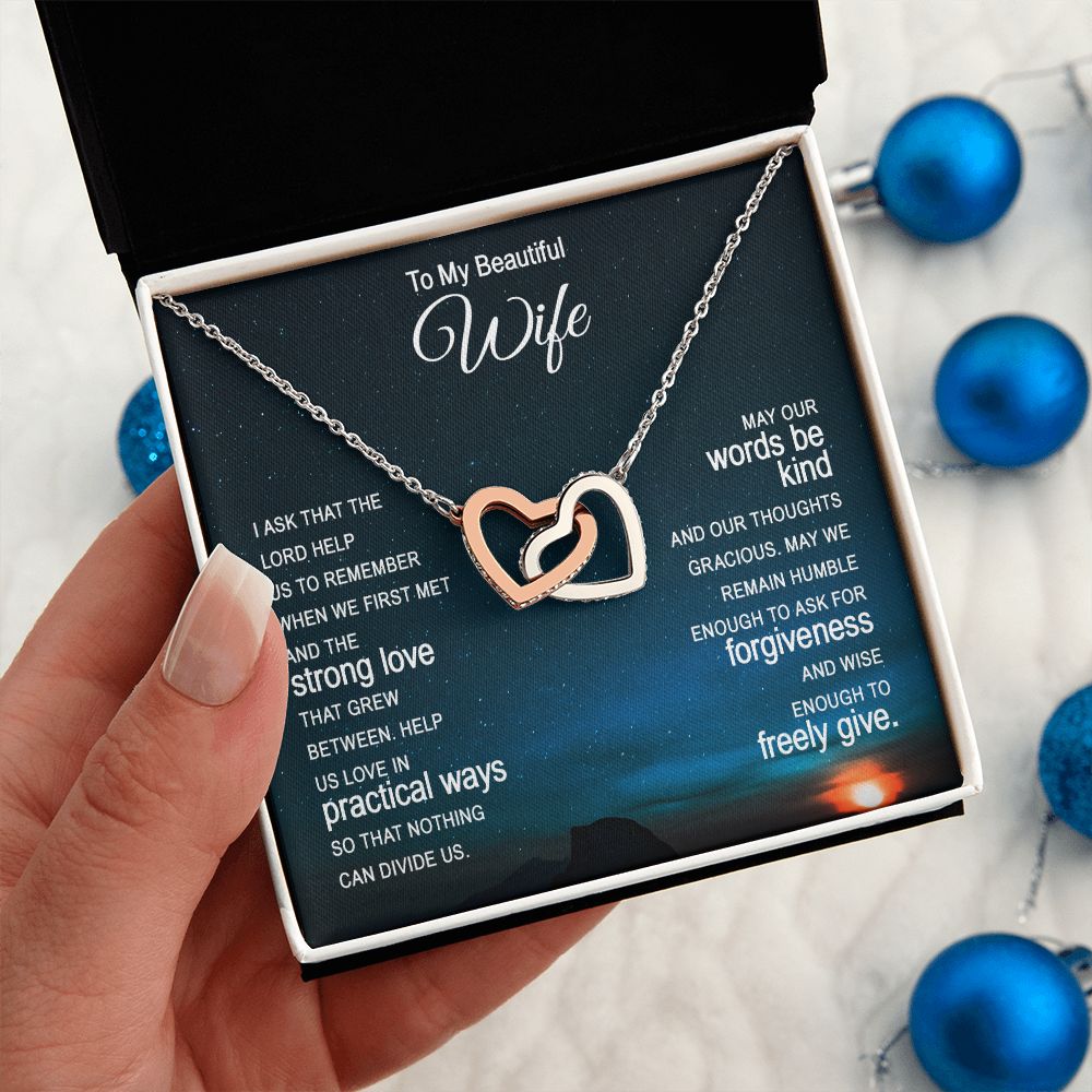 To My Beautiful Wife Necklace Romantic Gifts For Her To My Wife Necklace Soulmate Jewelry Soulmate Gift Birthday Gift For Wife Silver Pendant Silver Necklace Gifts for Wife from Husband 14k White Gold