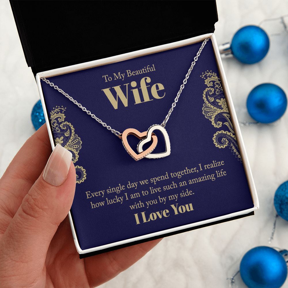 Wife Necklace Gifts From Husband, Wedding Anniversary Jewelry For Wife From Husband, Wife Birthday Gifts From Husband, Necklaces For Wife From Husband To My Wife Heart Necklace Set For Wife