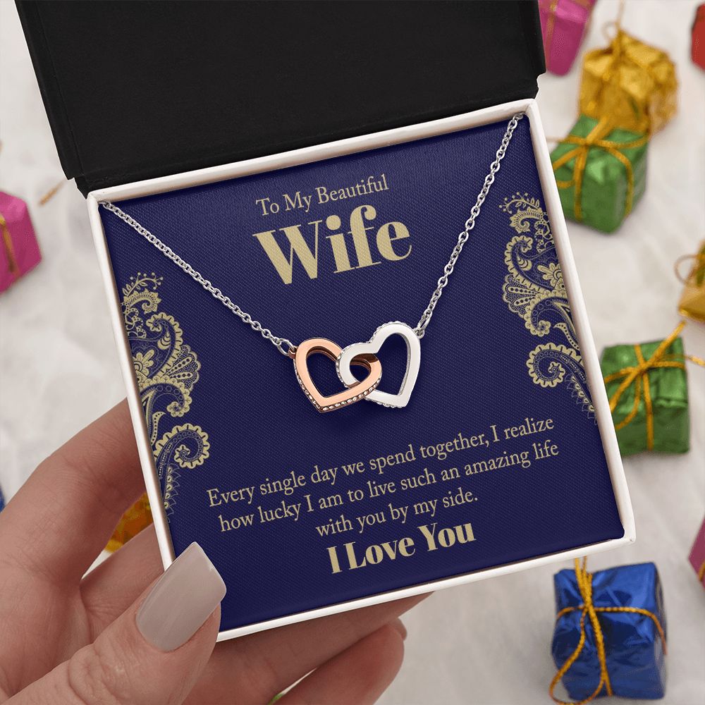 Wife Necklace Gifts From Husband, Wedding Anniversary Jewelry For Wife From Husband, Wife Birthday Gifts From Husband, Necklaces For Wife From Husband To My Wife Heart Necklace Set For Wife