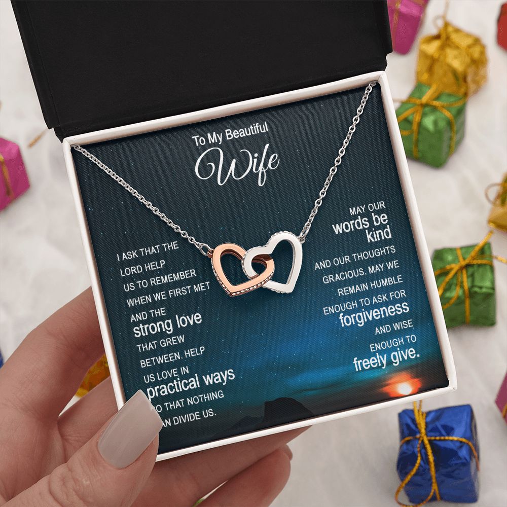 To My Beautiful Wife Necklace Romantic Gifts For Her To My Wife Necklace Soulmate Jewelry Soulmate Gift Birthday Gift For Wife Silver Pendant Silver Necklace Gifts for Wife from Husband 14k White Gold