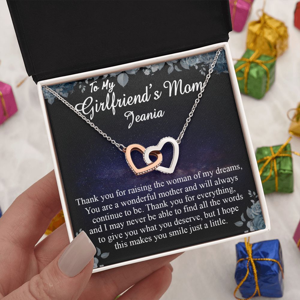 To My Girlfriends Mom Gift Mother's Day Gift for Girlfriend's Mom Necklace Gift Interlocking Hearts Necklace