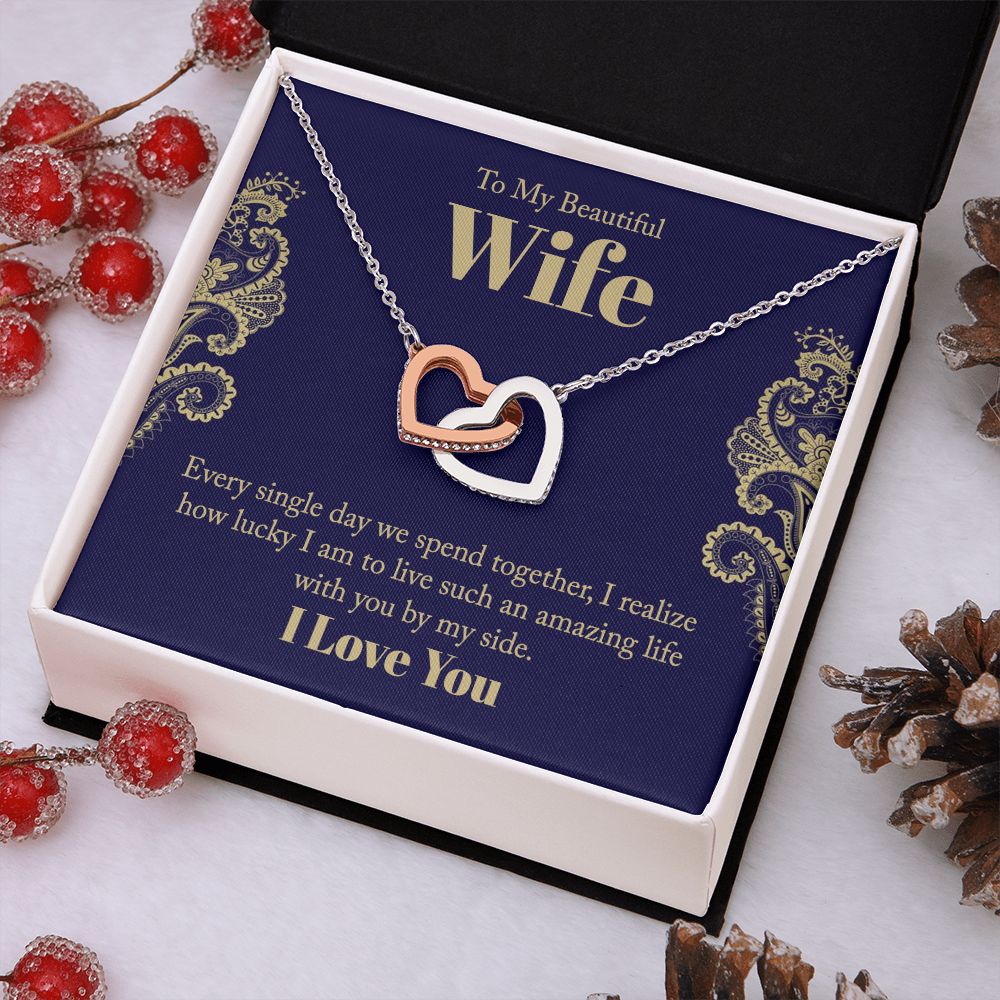 Wife Necklace Gifts From Husband, Wedding Anniversary Jewelry For Wife From Husband, Wife Birthday Gifts From Husband, Necklaces For Wife From Husband To My Wife Heart Necklace Set For Wife