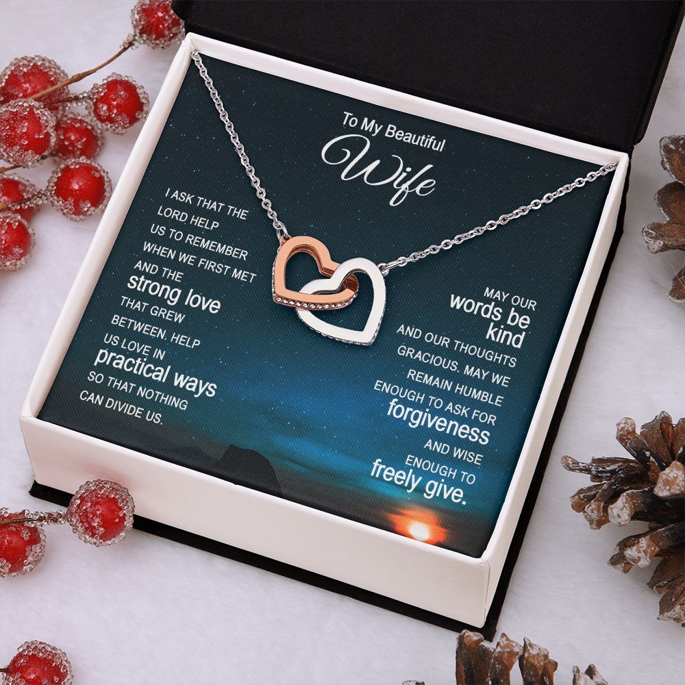 To My Beautiful Wife Necklace Romantic Gifts For Her To My Wife Necklace Soulmate Jewelry Soulmate Gift Birthday Gift For Wife Silver Pendant Silver Necklace Gifts for Wife from Husband 14k White Gold
