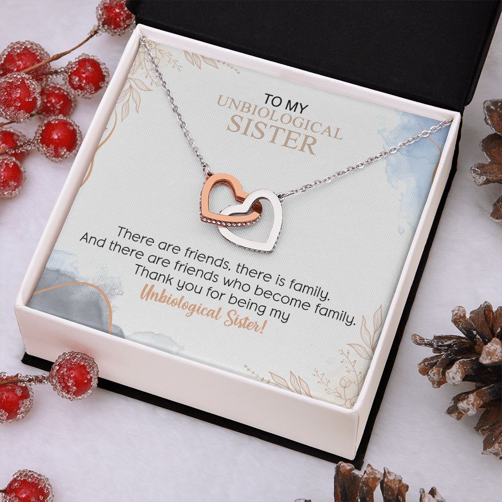 Best Friend Necklace For Unbiological Sister Soul Sister Gift Bestie Birthday Interlocking Hearts Necklace