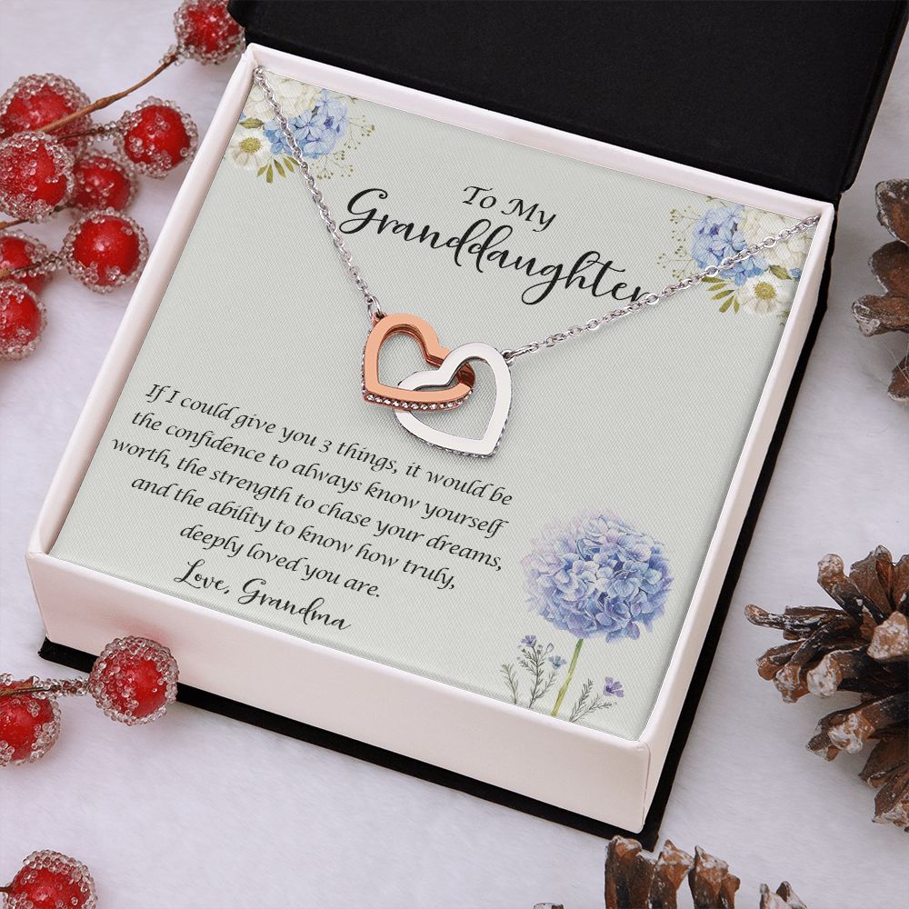 Gifts For Graduate Congrats Senior Gifts from Grandma to Granddaughter Necklace Interlocking Hearts Necklace