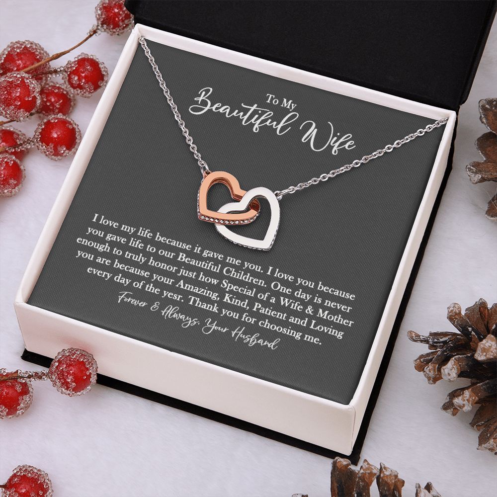 Birthday Gifts For Wife, Love Necklace Gifts For Wife From Husband, To My Beautiful Wife Necklace For Women, To My Wife Necklace, Wedding Anniversary Present For Wife, Romantic Soulmate Jewelry On Christmas