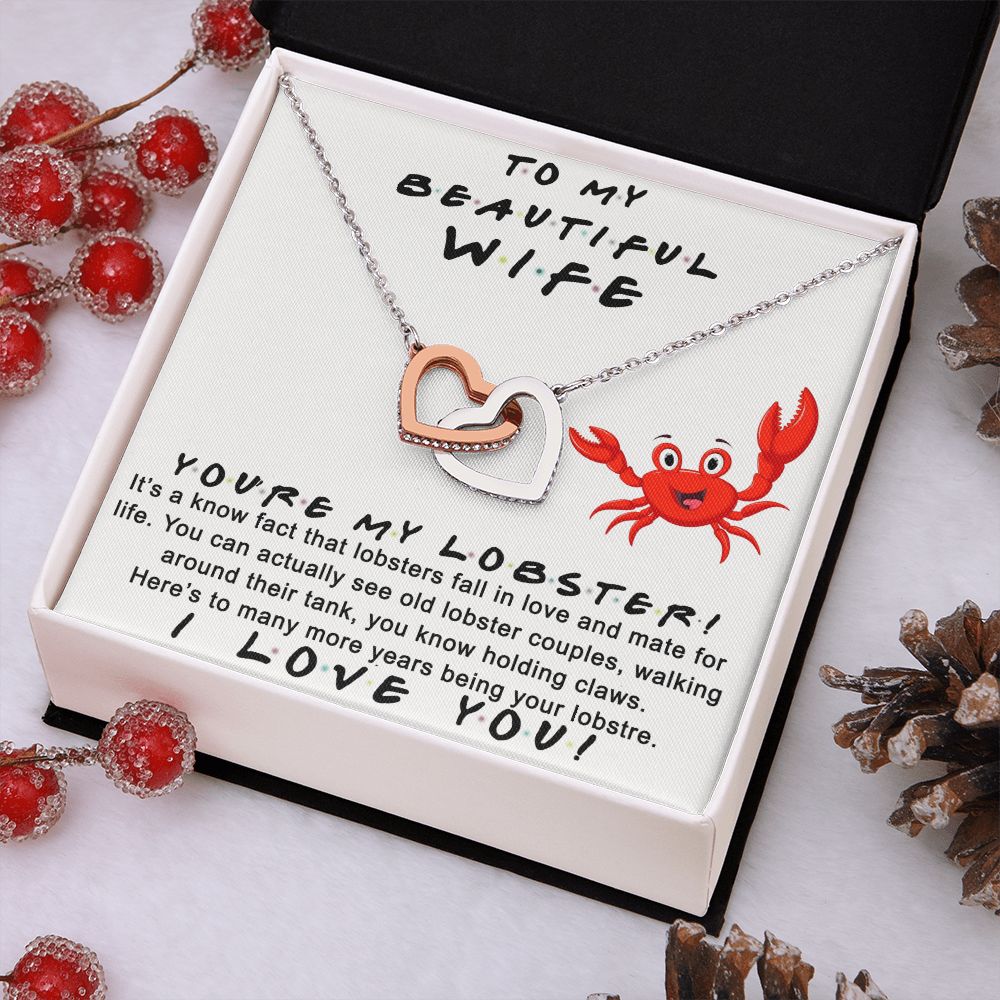 To My Beautiful Wife Necklace From Husband Jewelry For Women Valentines Day Birthday Gifts For Wife Anniversary Necklaces For Women Interlocking Hearts Necklace