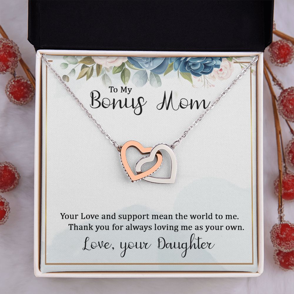 Mother Daughter Necklace as Daughter Gift from Mom, Mom Necklace as Christmas Gift for Mom from Son, Birthday Gift for Mother in Law Necklace, Bonus Mom Gifts for Step Mom Necklace6 Interlocking Hearts Necklace