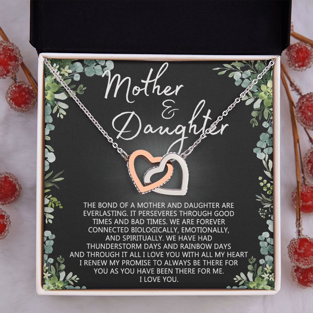 Mother Daughter Necklace Mothers day Necklace Mother Daughter Gift Mother Daughter Jewelry Gift For Daughter From Mom Daughter Mother Birthday Gift Interlocking Hearts Necklace