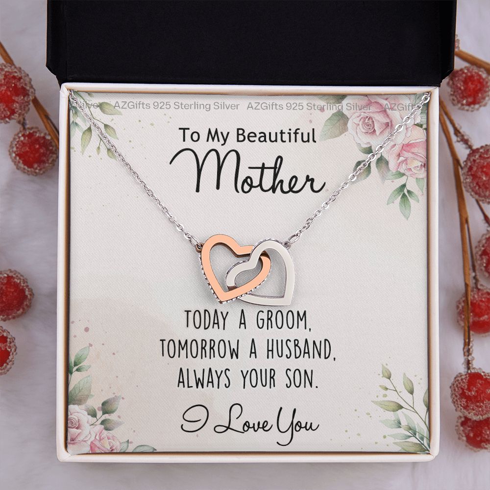 Mother Of The Groom Gift, Mother Of The Groom, Mother Of The Groom Gifts, Gift For Mother Of The Groom, Mother Of Groomw Interlocking Hearts Necklace