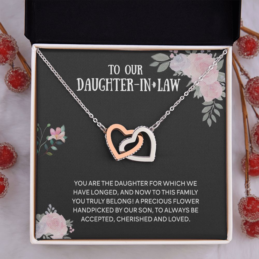 To Our Daughter-in-law Necklace from Mother-in-law Daughter-in-law Birthday Gift Interlocking Hearts Necklace
