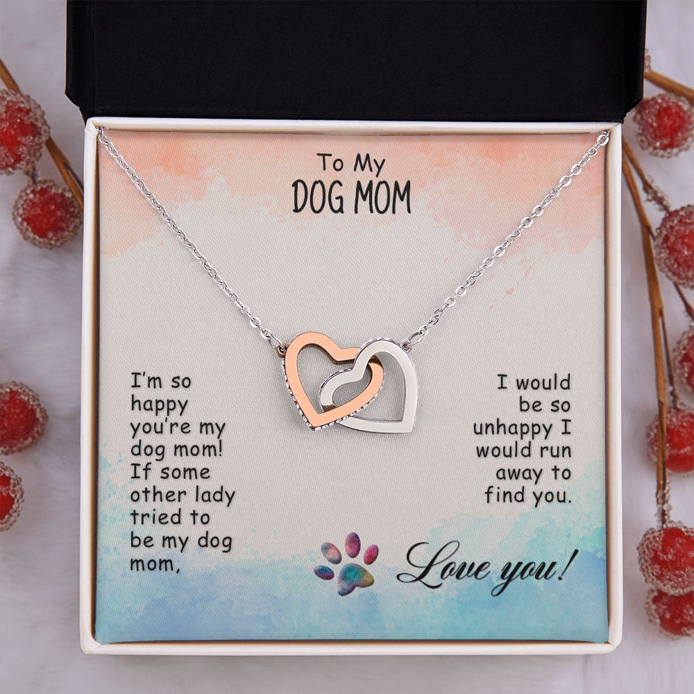 Love Knot Necklace, Dog Mom Gift For Mother's Day, Dog Mom Necklace For Women, Dog Mama Sentimental Gift, Dog Lover Gifts For Her, Unique2 Interlocking Hearts Necklace