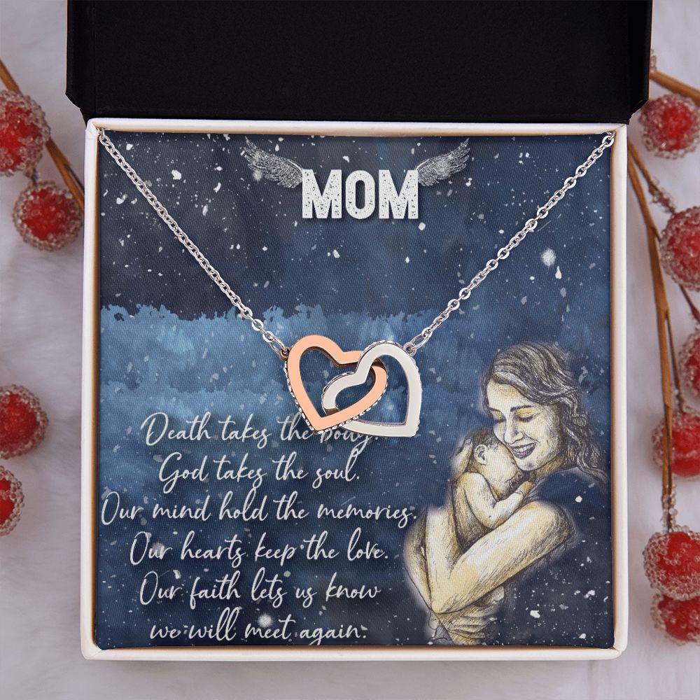 To My Mom Necklace Pendant Gift From Daughter Your Faith Lets Us Know With Message Card Gift For Mom Interlocking Hearts Necklace