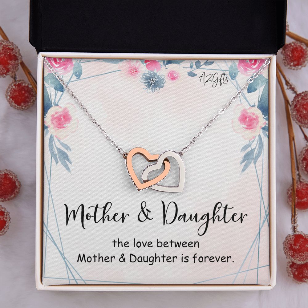 Mom Necklace Gifts for Mom from Daughter to Mom Gifts for Mothers Day from Daughter, To My Mom Necklace from Daughter to Mom Birthday Gifts Necklace with Message Card and Gift Box Interlocking Hearts Necklace