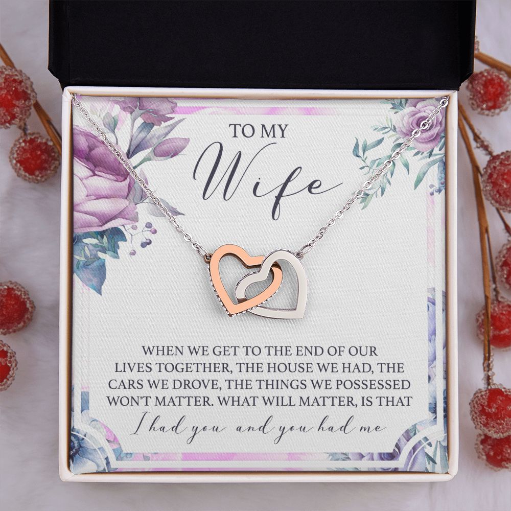 Birthday Gifts For Wife, Necklace Gifts For Wife From Husband, To My Wife Jewelry For Women , To My Wife Necklace  from Husband Wedding Anniversary Present For Wife, Beautiful Wife Jewelry Christmas 5 Interlocking Hearts Necklace