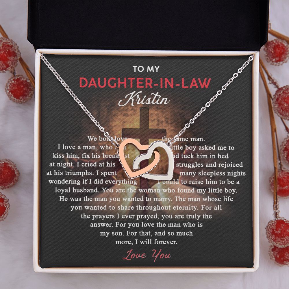 Daughter In Law Gifts Ideas, Daughter In Law Necklace, Gifts For Future Daughter In Law, Daughter In Law Birthday Gifts, Daughter-in-law Gifts From Mother In Law, Birthday Gifts For Daughter8 Interlocking Hearts Necklace