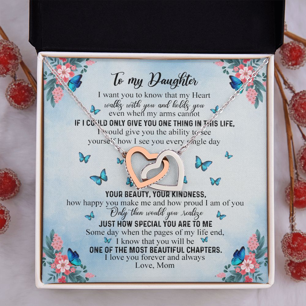 To My Daughter Gift From Mom Mother Day Gift For Daughter Jewelry for Daughter Interlocking Hearts Necklace