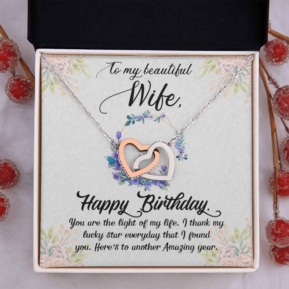 To My Beautiful Wife Necklace, Wedding Anniversary Jewelry For Women, Necklace For Wife from Husband, Gifts For Wife Birthday Gifts Necklace, Jewelry With Message Card In A Gift Box