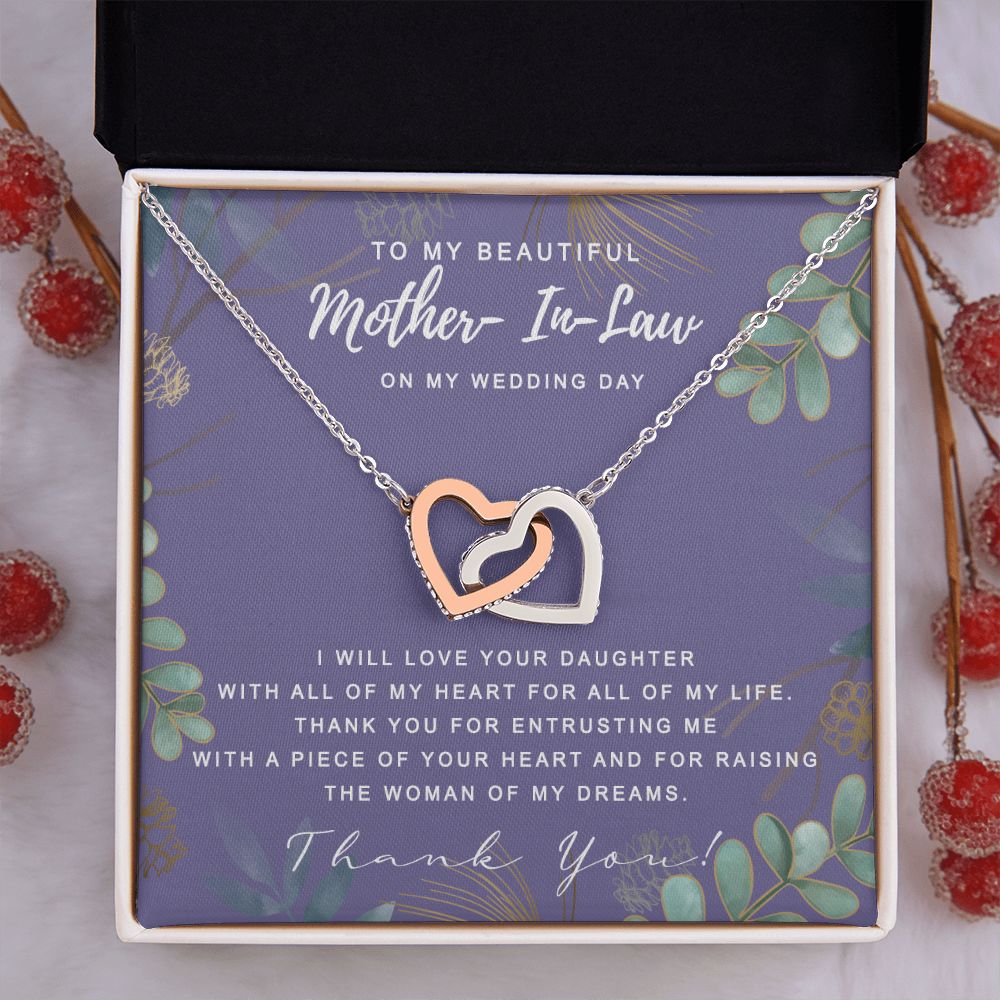 Mother in Law Necklace, Jewelry for Women, Future Mother in Law Gifts from Daughter in Law, Mother of Bride Gifts For Mother in Law, Birthday Gifts For Mother In Law From Daughter In Law8 Interlocking Hearts Necklace