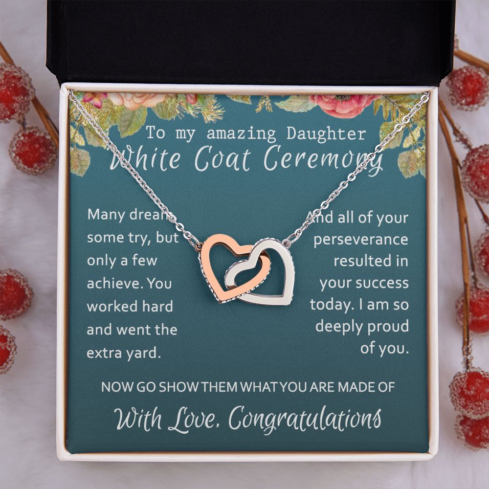 White Coat Ceremony Gift Necklace Medical School Graduation Student Ceremony New Doctor Graduation Gift For Doctor Residency Gifts Necklace For Girl, Pendant For for Her Daughter Sister Interlocking Hearts Necklace