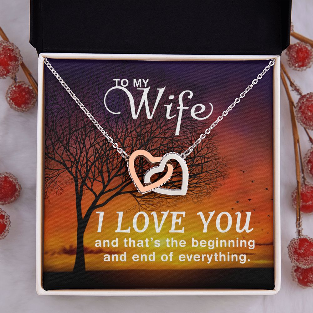 Birthday Gifts For Wife, Necklace Gifts For Wife From Husband, To My Wife Jewelry For Women , To My Wife Necklace  from Husband Wedding Anniversary Present For Wife, Beautiful Wife Jewelry Christmas14 Interlocking Hearts Necklace