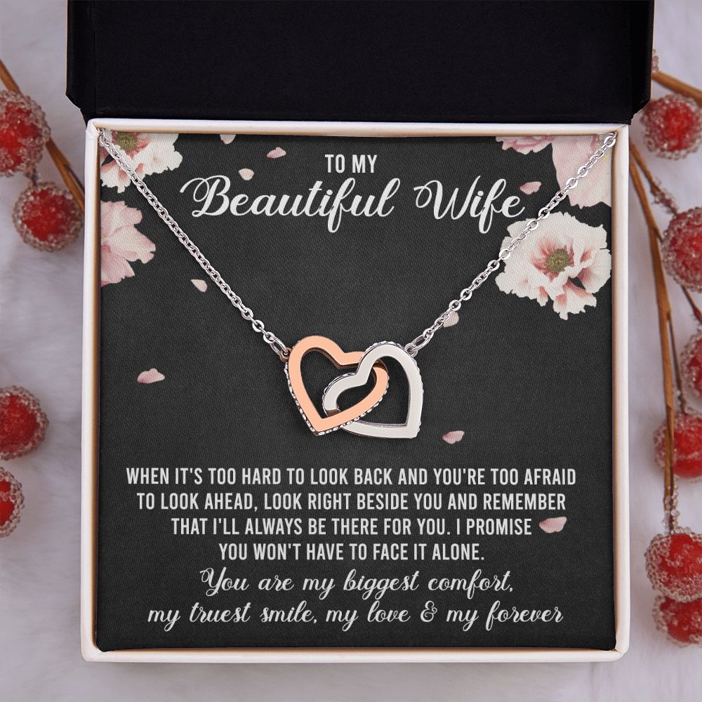 To My Beautiful Wife Necklace, Wedding Anniversary Jewelry For Women, Necklace For Wife from Husband, Gifts For Wife Birthday Gifts Necklace, Jewelry With Message Card In A Gift Box