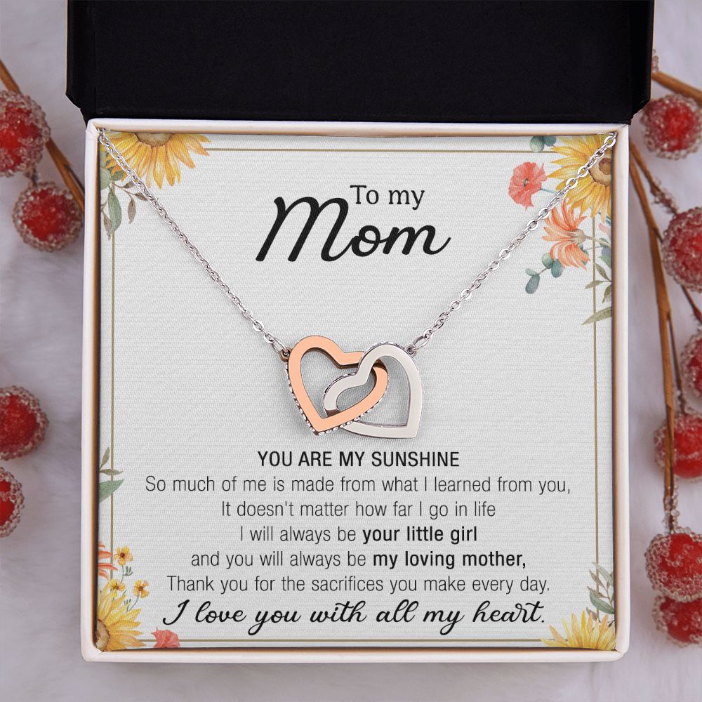 Mom Necklace Gifts for Mom from Daughter to Mom Gifts for Mothers Day from Daughter, To My Mom Necklace from Daughter to Mom Birthday Gifts Necklace with Message Card and Gift Box13 Interlocking Hearts Necklace