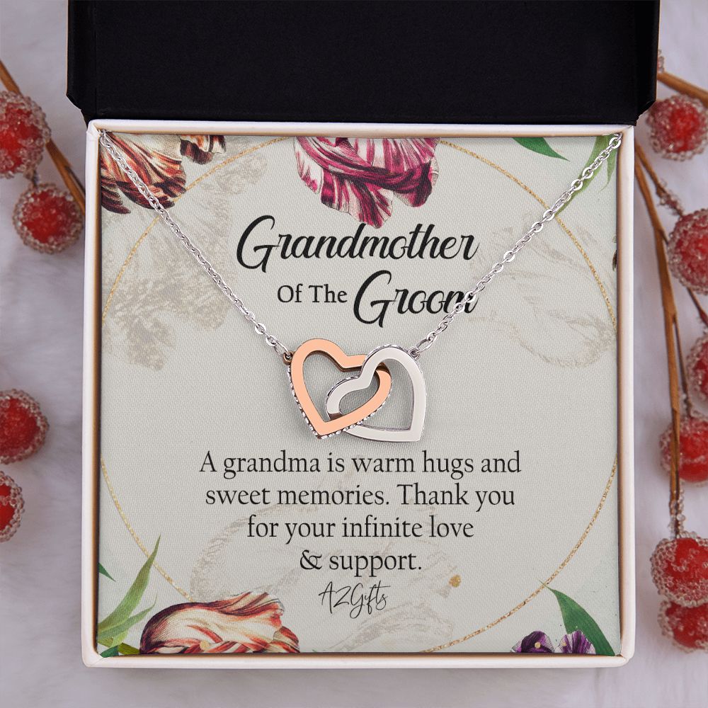 To My Grandmother Necklace, Gift for Grandmother Necklace, Mothers Day Gift For Grandma Nana, Grandma Jewelry From Grandchildren GrandKids , Jewelry Box Gift For Grandma Grandmother1 Interlocking Hearts Necklace