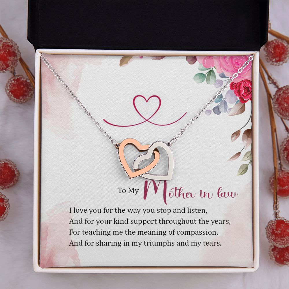 Mother in Law Necklace, Jewelry for Women, Future Mother in Law Gifts from Daughter in Law, Mother of Bride Gifts For Mother in Law, Birthday Gifts For Mother In Law From Daughter In Law17 Interlocking Hearts Necklace