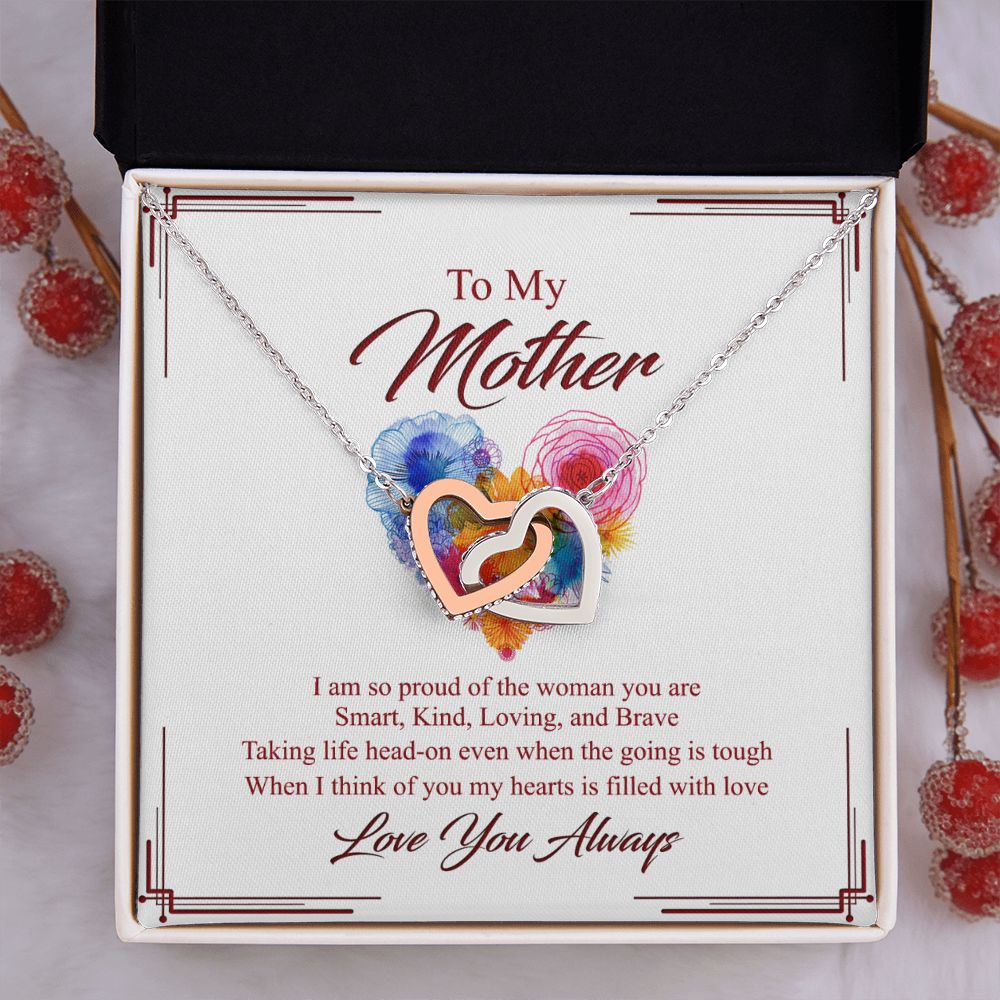 To My Mom Necklace, Gift For Mom, Mother's Day Gift from Daughter, Mom Jewelry Gift for Mothers Day, Birthday Gift for Mother, Moms Gift from Daughter Son, Necklace for Mom Mother 8 Interlocking Hearts Necklace