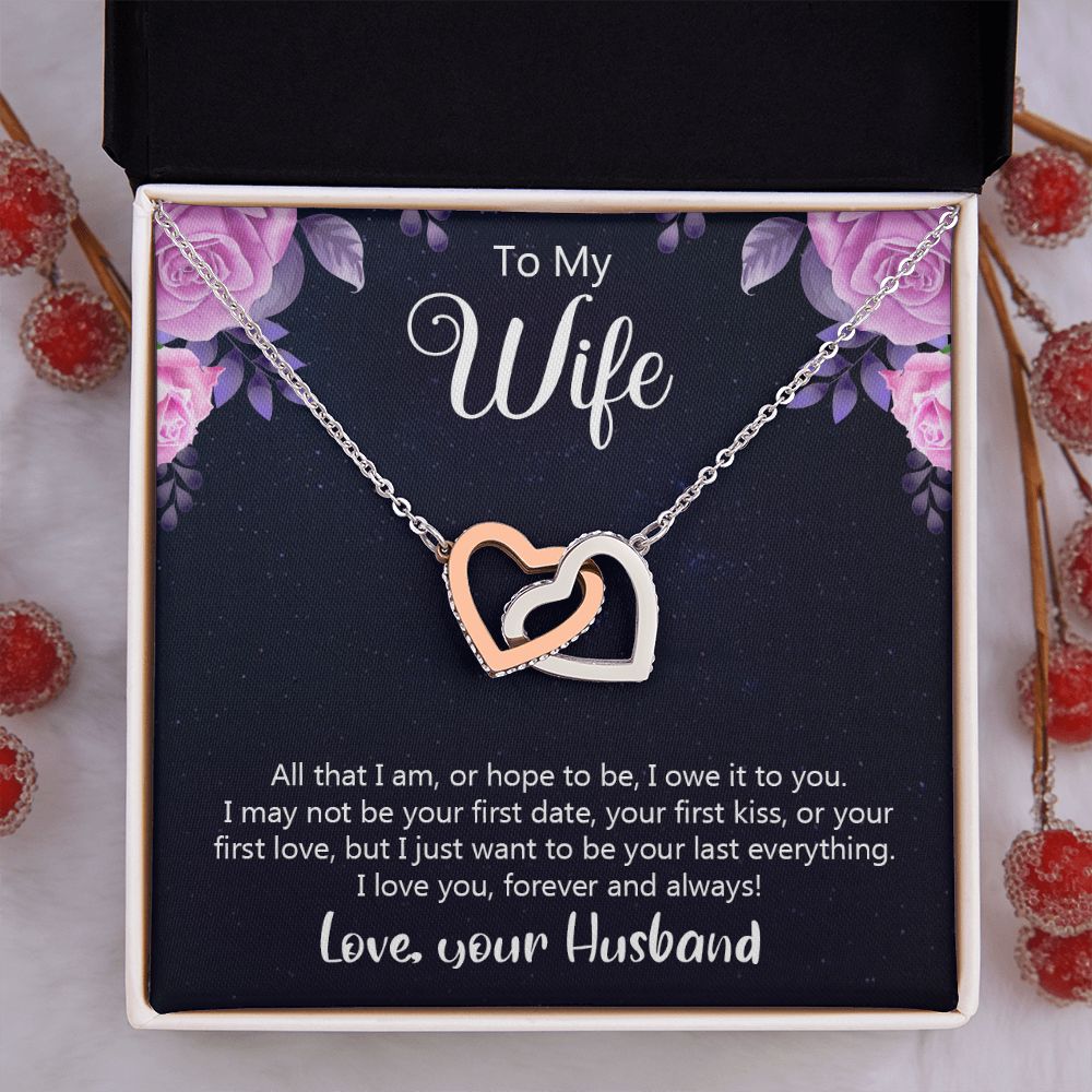 Birthday Gifts For Wife, Necklace Gifts For Wife From Husband, To My Wife Jewelry For Women , To My Wife Necklace  from Husband Wedding Anniversary Present For Wife, Beautiful Wife Jewelry Christmas31 Interlocking Hearts Necklace