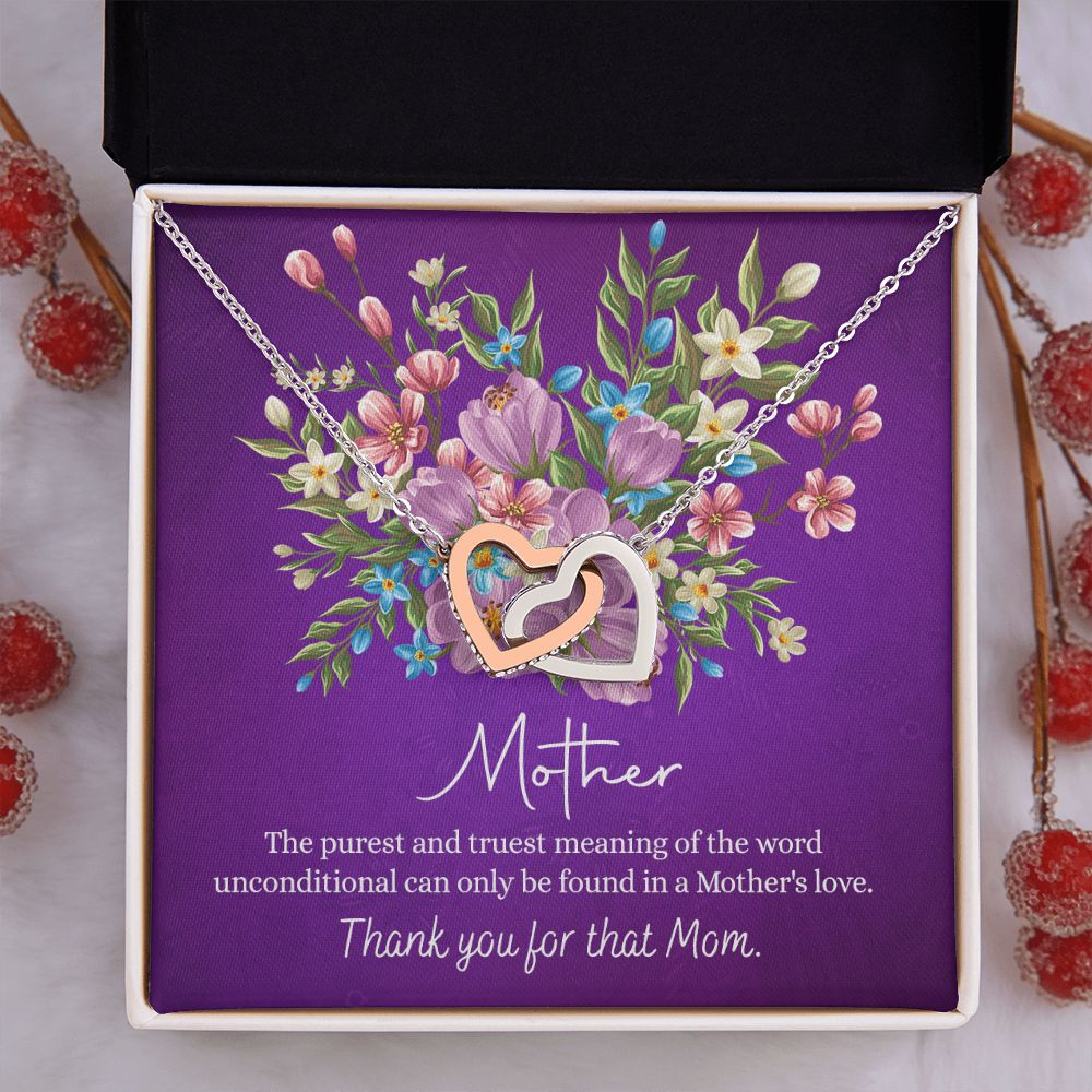 Happy Mother's Day Gift for Mom from Daughter Message Card Necklace Gift Idea Mother Jewelry Mom Necklace from Daughter To My Mom Love Knot Necklace Pendant Interlocking Hearts Necklace