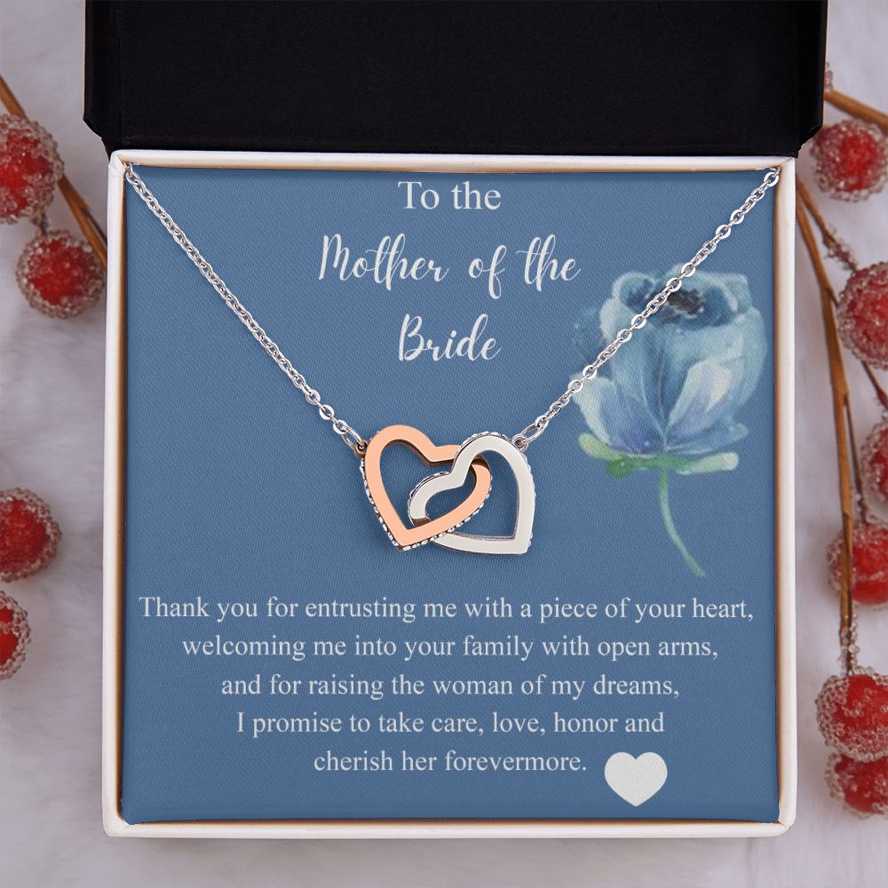 Mother Of The Bride Gift From Groom, Alluring Beauty Necklace, Future Mom Interlocking Hearts Necklace