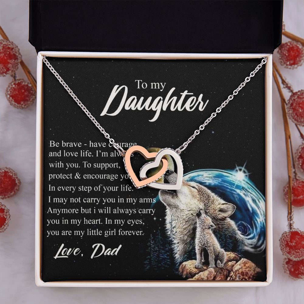 Mother Daughter Gift Ideas, To My Daughter Gift Necklace from Mom, Jewelry Pendant Present for Daughter, Birthday Christmas Gift Graduation Gifts for Daughters, Mother and Daughter Necklace 26 Interlocking Hearts Necklace