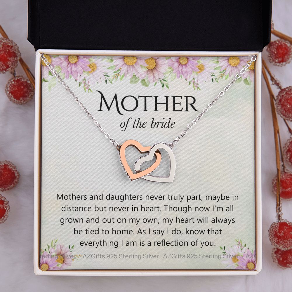 Mother Of The Bride Gift, Mother Of The Bride, Mother Of The Bride Gifts, Gift For Mother Of The Bride, Mother Of Bride Jewelry Interlocking Hearts Necklace