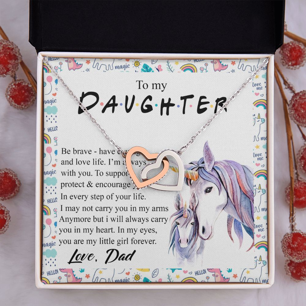 Mother Daughter Gift Ideas, To My Daughter Gift Necklace from Mom, Jewelry Pendant Present for Daughter, Birthday Christmas Gift Graduation Gifts for Daughters, Mother and Daughter Necklace 22 Interlocking Hearts Necklace