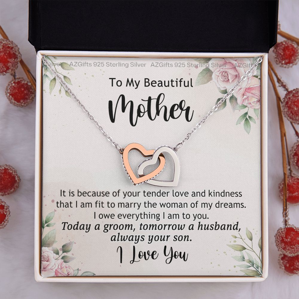 Mother Of The Groom Gift, Mother Of The Groom, Mother Of The Groom Gifts, Gift For Mother Of The Groom, Mother Of Groom Interlocking Hearts Necklace