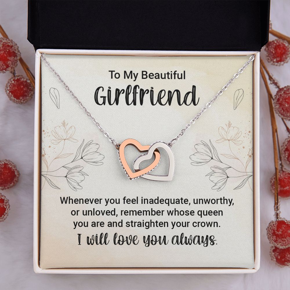 To My Girlfriend Necklace from Boyfriend To My Future Wife Necklace Jewelry For Girlfriend Gift For Girlfriend Gift for Her Romantic Birthday Valentines Day Gift For Girlfriend Gifts Necklaces Interlocking Hearts Necklace