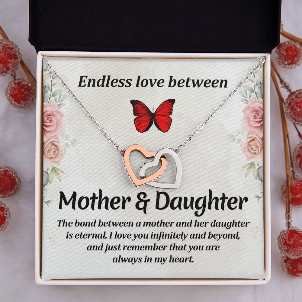 To My Mom Necklace, Gift For Mom, Mother's Day Gift from Daughter, Mom Jewelry Gift for Mothers Day, Birthday Gift for Mother, Moms Gift from Daughter Son, Necklace for Mom Mother 11 Interlocking Hearts Necklace